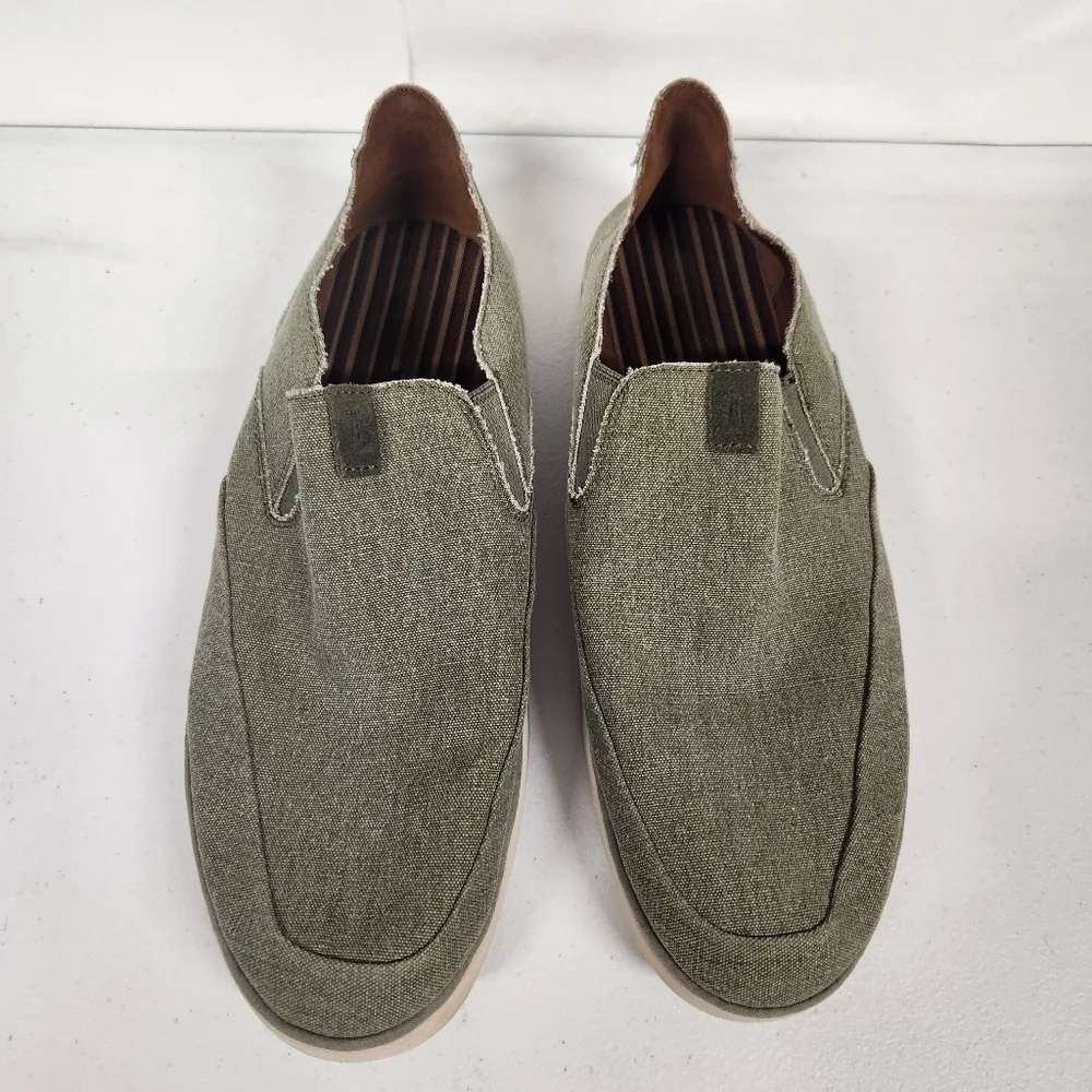 3/$25 Rockport slip on casual canvas loafers mens size 12
